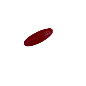 Barrette à cheveux ovale vintage en acétate bordeaux avec gravure faite main