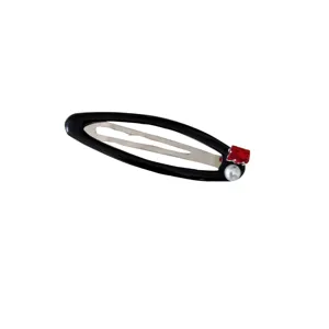Barrette à cheveux BB élégante de style coréen avec zircon rouge et perle blanche
