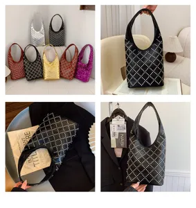 Various views and color options for punk style hobo bag with silver rivet diamond pattern