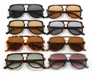 Collection of retro double-bridge aviator sunglasses for women in various frame colors