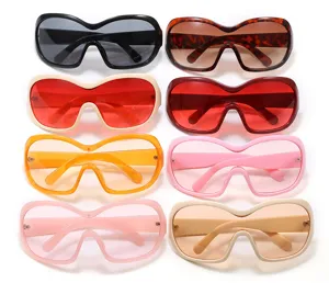 Overview of Y2K oversized wrap sunglasses in eight different stylish color options