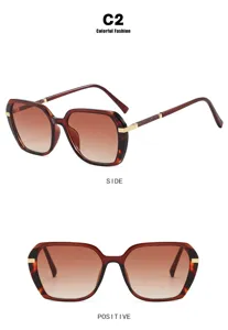 Detailed front and side views of vintage tortoise shell sunglasses with gradient lenses