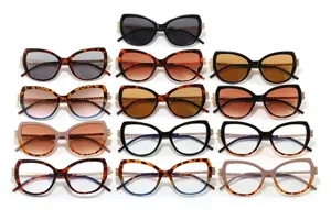 Fashionable collection of cat-eye sunglasses and frames with elegant rhinestone details
