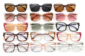Collection of stylish retro square sunglasses in various vibrant frame colors and lens tints
