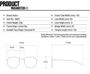 Technical size chart for cat eye glasses frames showing bridge and lens measurements.