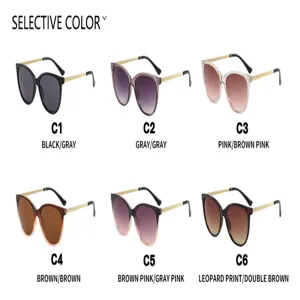 Femme mode lunettes de soleil œil de chat vintage élégantes nuances avec détails temple métal