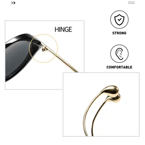 Vue détaillée des charnières métalliques et des embouts confortables des lunettes ovales