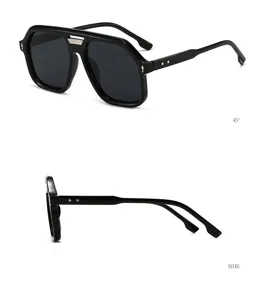 Double bridge large frame aviator sunglasses with unique arrow rivets for men and women fashion.