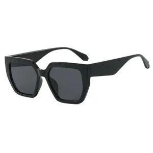 Oversized τετράγωνα μαύρα γυαλιά ηλίου, πολυτελής μινιμαλιστικός σχεδιασμός
