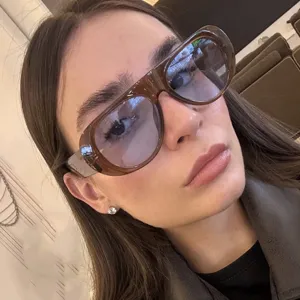 Europese Retro Gepersonaliseerde Ovale Dik Frame Zonnebril PC Frame AC Lens UV400 Bescherming Voor Dames Heren High-End Veelzijdige Zonnebril Mode Brillen