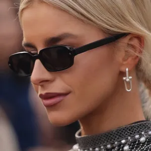 Gafas de Sol Cuadradas para Mujer Decoración de Estrella Gafas de Moda Retro Protección UV400 Montura Pequeña Accesorios de Viaje de Vacaciones