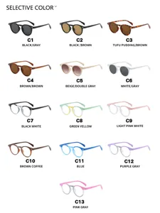 Sélection de montures de lunettes rondes rétro en treize déclinaisons de couleurs