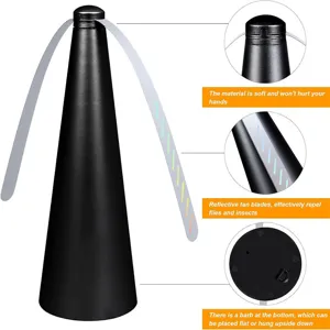 Automatic fly repellent fan battery powered pest repeller insect fan detail showcase