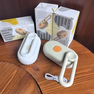 Cepillo masajeador eléctrico con spray para mascotas con cable de carga incluido
