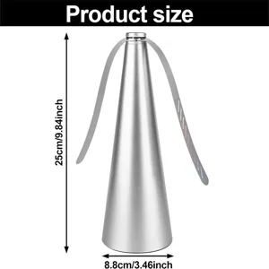 Detailed size chart showing the portable battery-operated fly repeller fan dimensions clearly.
