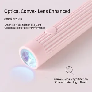 Φορητή μίνι λάμπα νυχιών UV LED με οπτικό φακό σε ροζ χρώμα για γρήγορο στέγνωμα