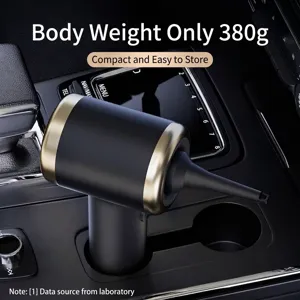 Portable 380g wireless car vacuum cleaner with dual suction and blow function
