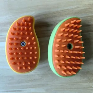 Peigne de Massage Électrique à Pulvérisation pour Animaux Forme de Mangue Brosse de Toilettage USB Rechargeable pour Chats