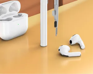Detailed close-up showing components of a multifunctional earphone cleaning pen tool set