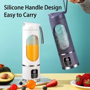 Portable Electric Juicer Cup USB Rechargeable Mini Blender For Smoothies Fruit Juice Shakes LED Display Ice Crusher Travel Home