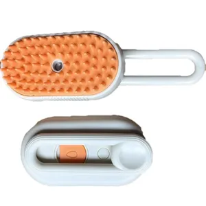 Peine de masaje eléctrico con spray para mascotas con cerdas de silicona suaves