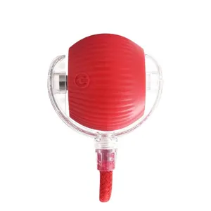 Automatischer interaktiver Hundespielball mit robuster roter Textur und Sicherheitsleine
