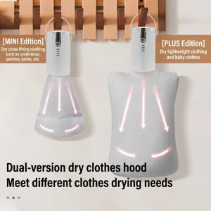 Portable mini clothes dryer with dual size drying bags for versatile laundry use