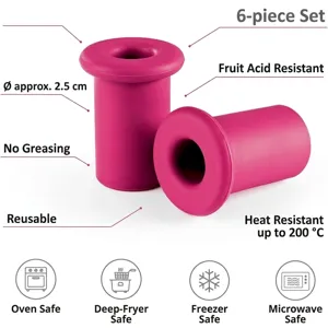 6-piece pink silicone cupcake corer set for muffin hole drilling and cake decorating