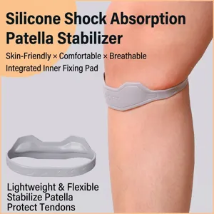 Correa Rotuliana Deportiva de Silicona Banda de Soporte de Rodilla de Compresión para Baloncesto Ciclismo Correr Senderismo Protector de Rótula Hombre Mujer