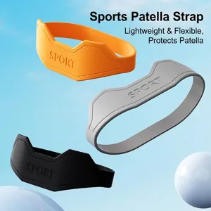 Tres correas rotulianas de silicona de colores para soporte y protección de la rodilla