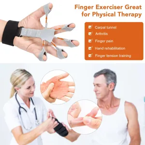 Attrezzo grigio per esercizi delle dita per fisioterapia e riabilitazione della mano.