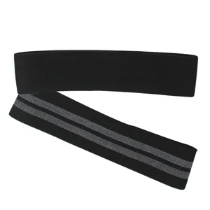 Vue détaillée de la bande de résistance en tissu noir avec des bandes antidérapantes grises