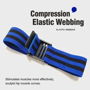Durable blue and black striped BFR blood flow restriction bands for targeted muscle training