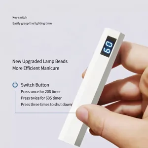 Mini lámpara profesional de uñas LED UV con pantalla digital LCD de temporizador claro.