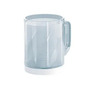 Minimalistischer doppelwandiger Gefrierbecher zur Bierkühlung mit weißem Boden und Griff