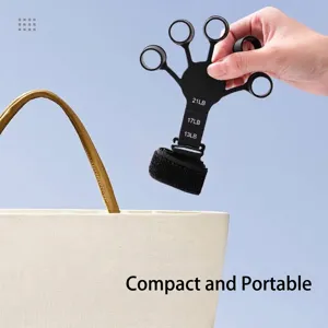 Entraîneur de doigts noir portable avec trois niveaux de résistance et sac en toile