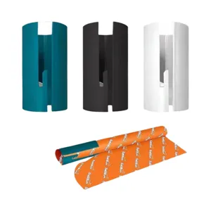 Professioneller zylindrischer Geschenkpapier Schneider in Blau Schwarz und Weiß für Pakete