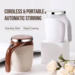 Mug Auto-Agitant Magnétique Automatique en Acier Inoxydable 304 Tasse à Café Électrique pour Maison Bureau Voyage Drinkware Minimaliste