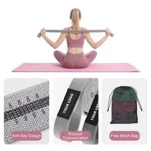 Fascia di resistenza in maglia da 2m con trama antiscivolo per esercizi di stretching