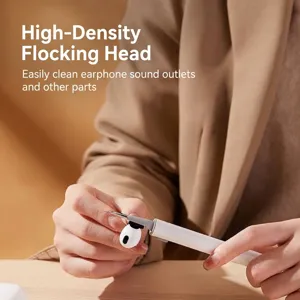 Multi-functional earphone cleaning pen with high density brush for Bluetooth earbuds