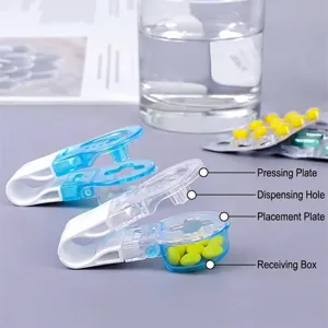 Portable Pill Taker Aid Tool Household Mini Pill Box Remover Device For Seniors Travel Daily Pill Organizer Storage Box