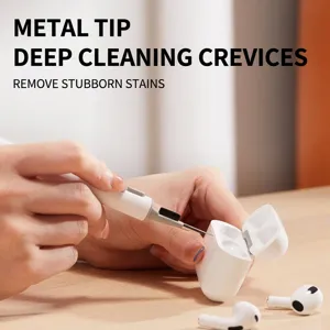 Multi-functional cleaning pen tool for Bluetooth earbuds and charging case