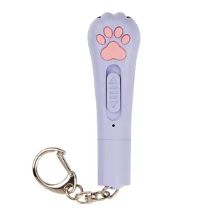Mini Cat Paw Laser Pointer Toy USB Rechargeable Multi-Pattern LED Flashlight UV Detection Lamp Portable Interactive Pet Toy