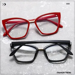 minimalistische Cat-Eye Blaulichtfilter Brille stilvoller optischer Rahmen Retro Korrektur