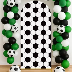 Sfondo ad arco con motivo esagonale da calcio per decorazioni di feste a tema sportivo