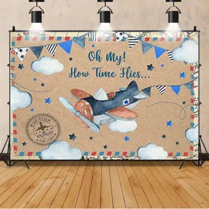 Sfondo fotografico aereo vintage per decorazione studio festa di compleanno bambini