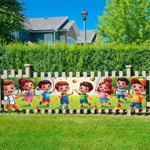 Colorful children party decoration banner for outdoor festive celebrations and events