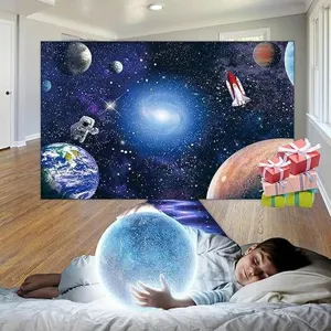 Ruimte astronaut thema achtergrond voor kinderfeestjes en foto decoratie wand