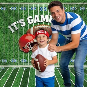 American football field grass pattern backdrop for sports theme birthday party decorations