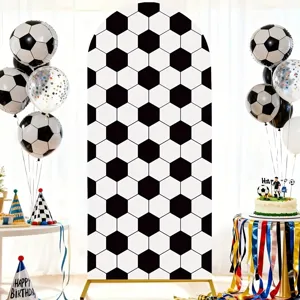 Copertura per sfondo ad arco con motivo a esagoni di calcio per festa di compleanno